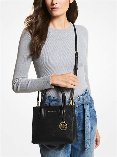 michael kors mercer medium pebbled leather|Michael Kors mercer leather bag.